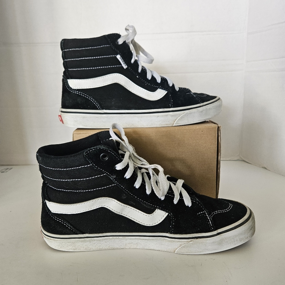 Vans  Hi Slim Canvas Skate Shoes  Womens 8.5 Black White